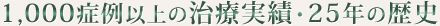 1,000症例以上の治療実績・25年の歴史