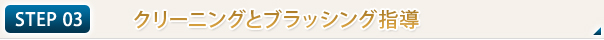 STEP03　クリーニングとブラッシング指導